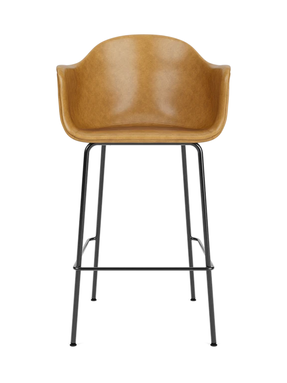 HARBOUR Armchair with Armrests Cognac Leather