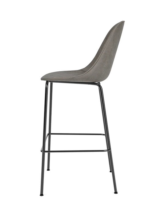 Hocker HARBOUR graues Leder