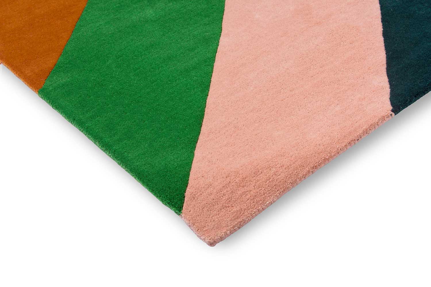 Sherbet Stripe Emerald Amber Carpet Multicolored