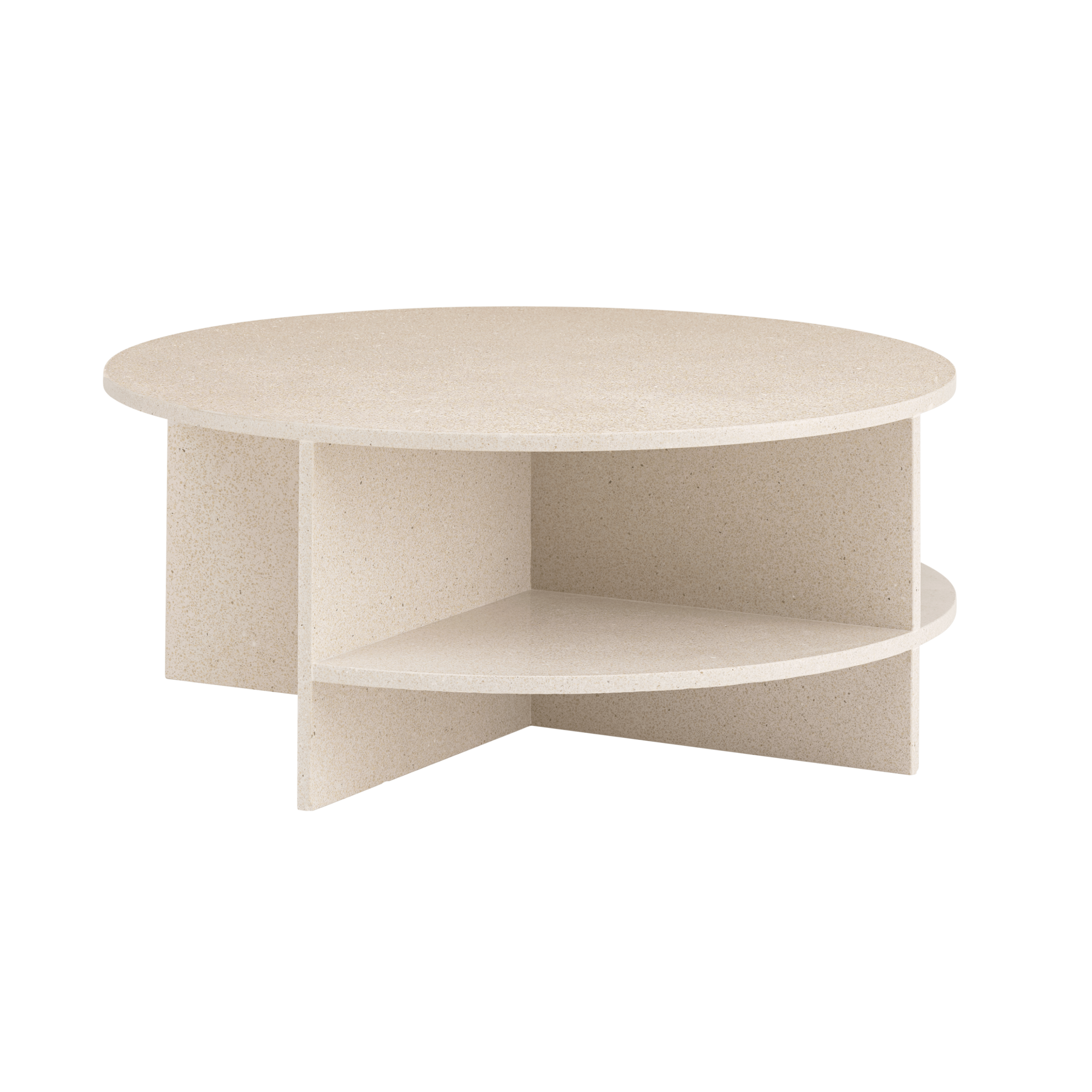 Buiten salontafel HALVES lichtbeige terrazzo