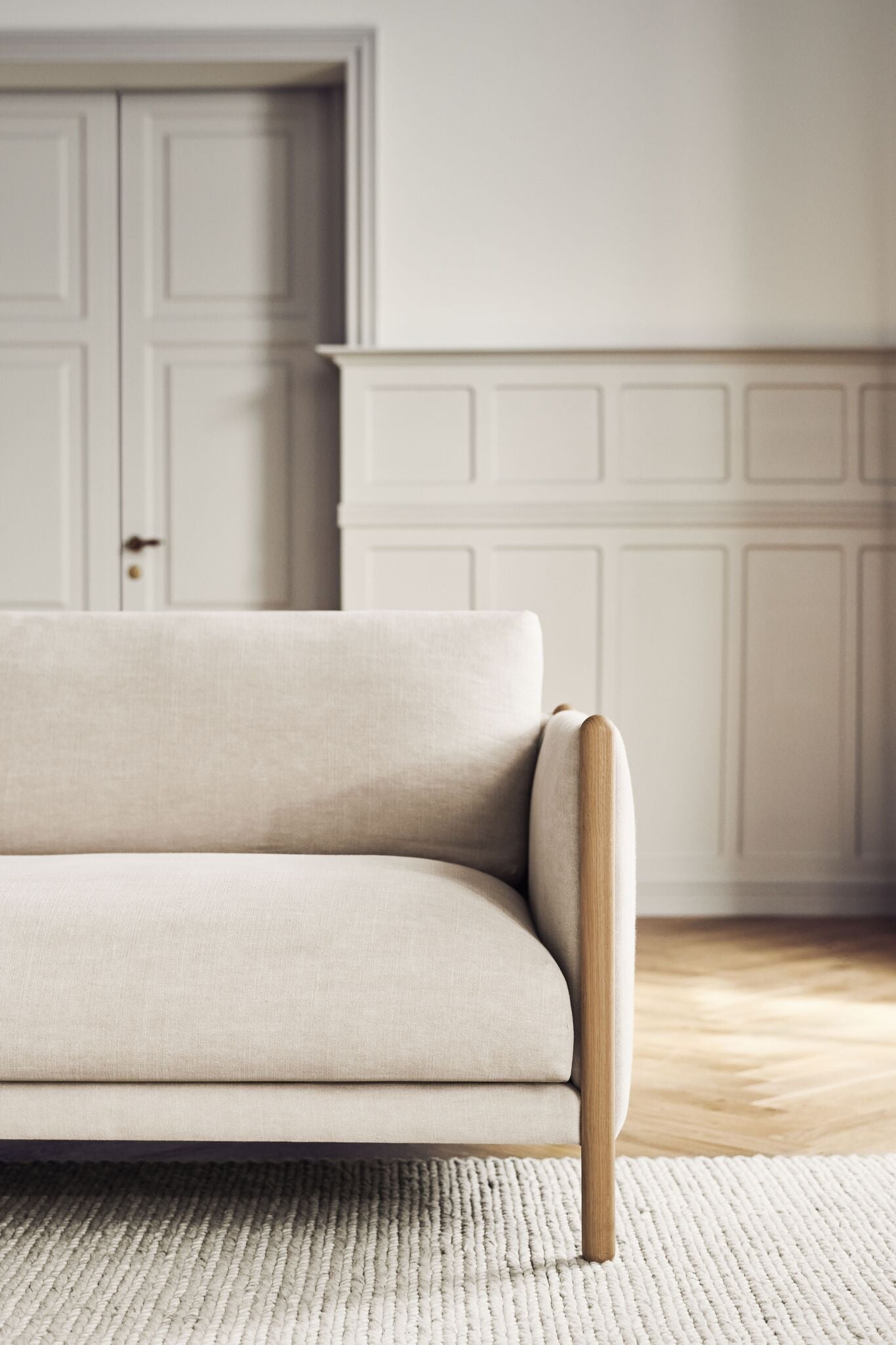 Sofa 3-zits HAYDEN gebleekte basis