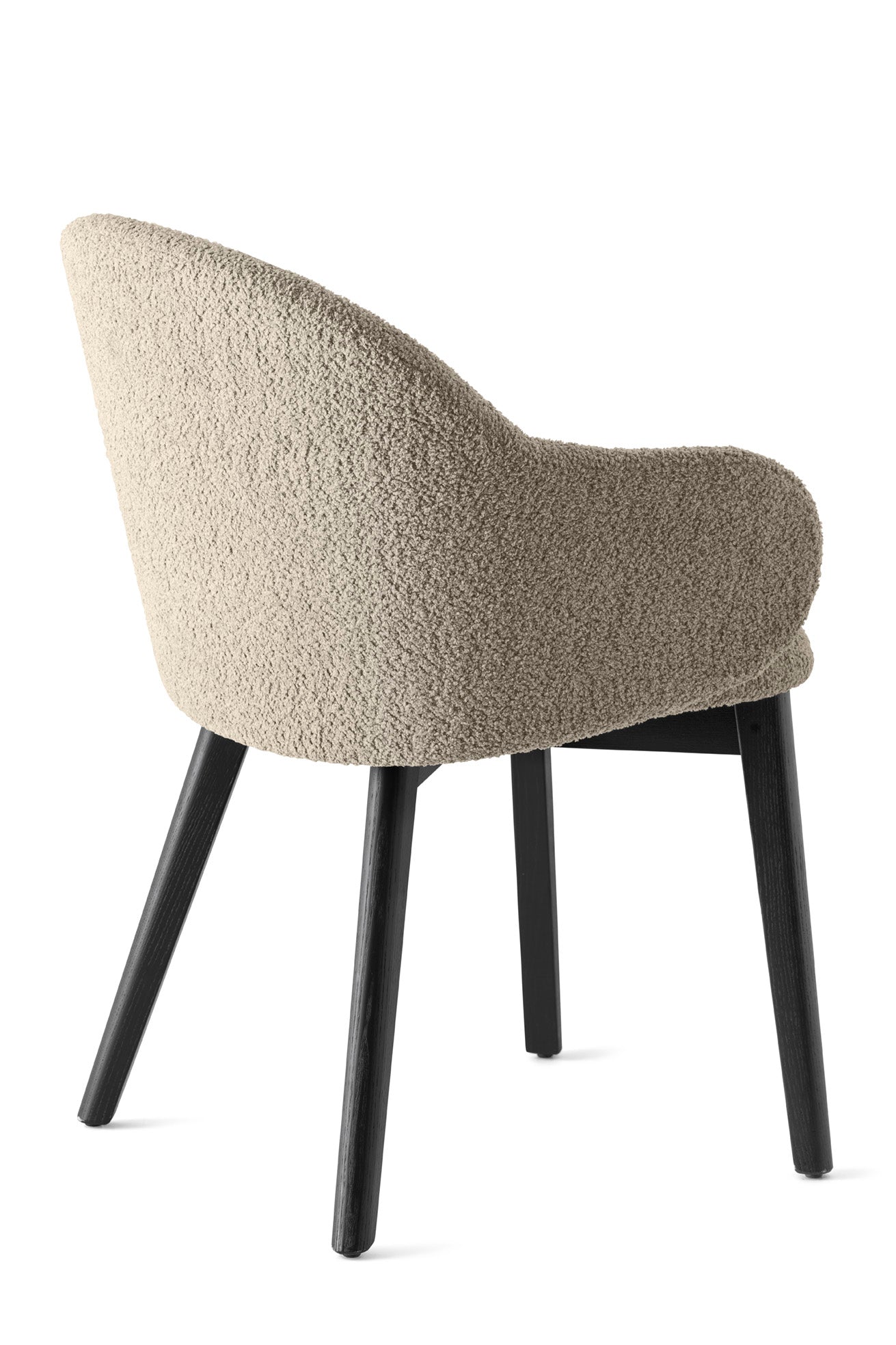 HOLLY FAB Armchair upholstered with a black wooden base