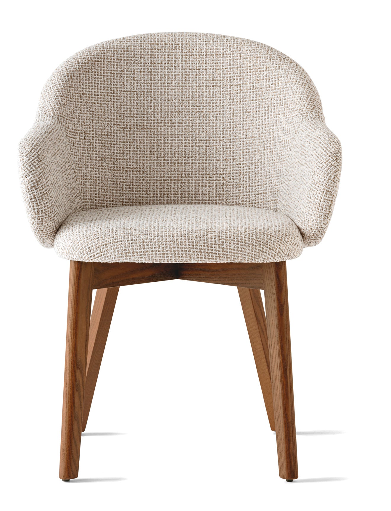 Holly FAB Armchair Upholstered with Walnut Base