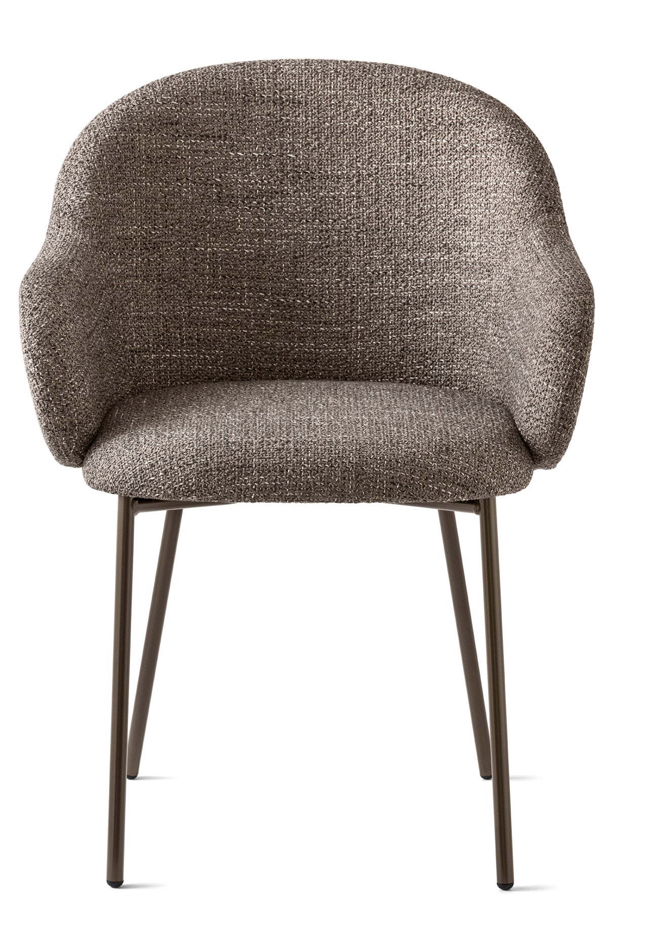 Holly FAB Armchair Upholstered with Brown Metal Base
