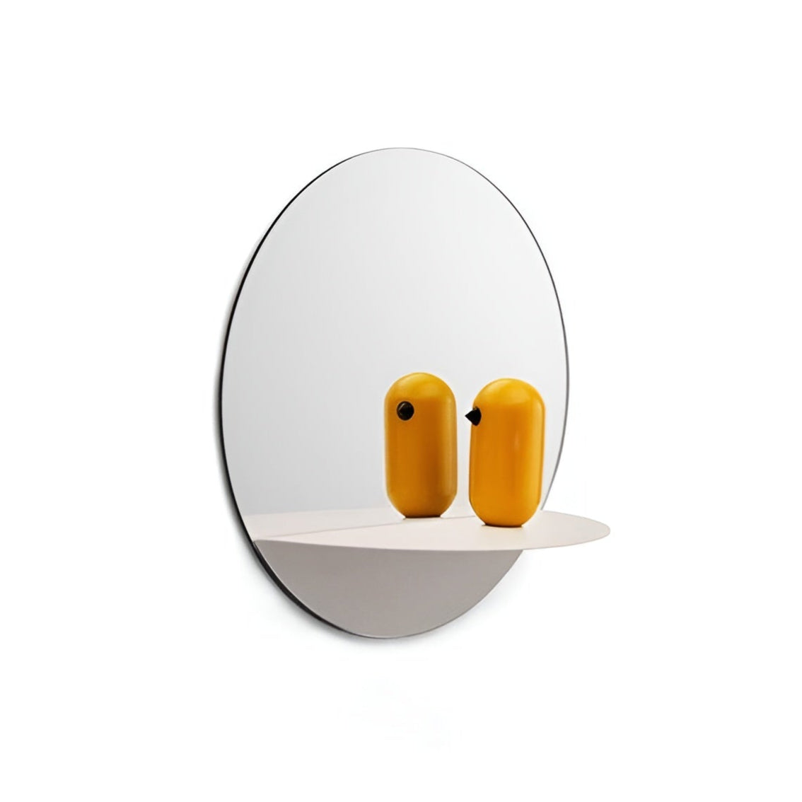 Rundspiegel mit Regal HORIZON ROUND weiß