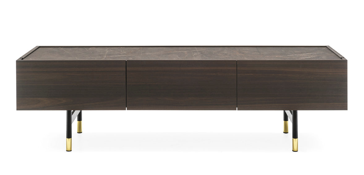 HORIZON TV Cabinet dark wood with brown top