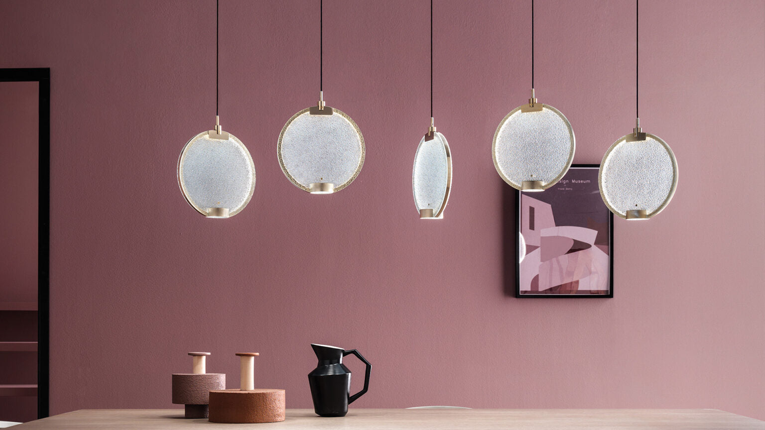 Hanglamp HORO S1 geborsteld messing