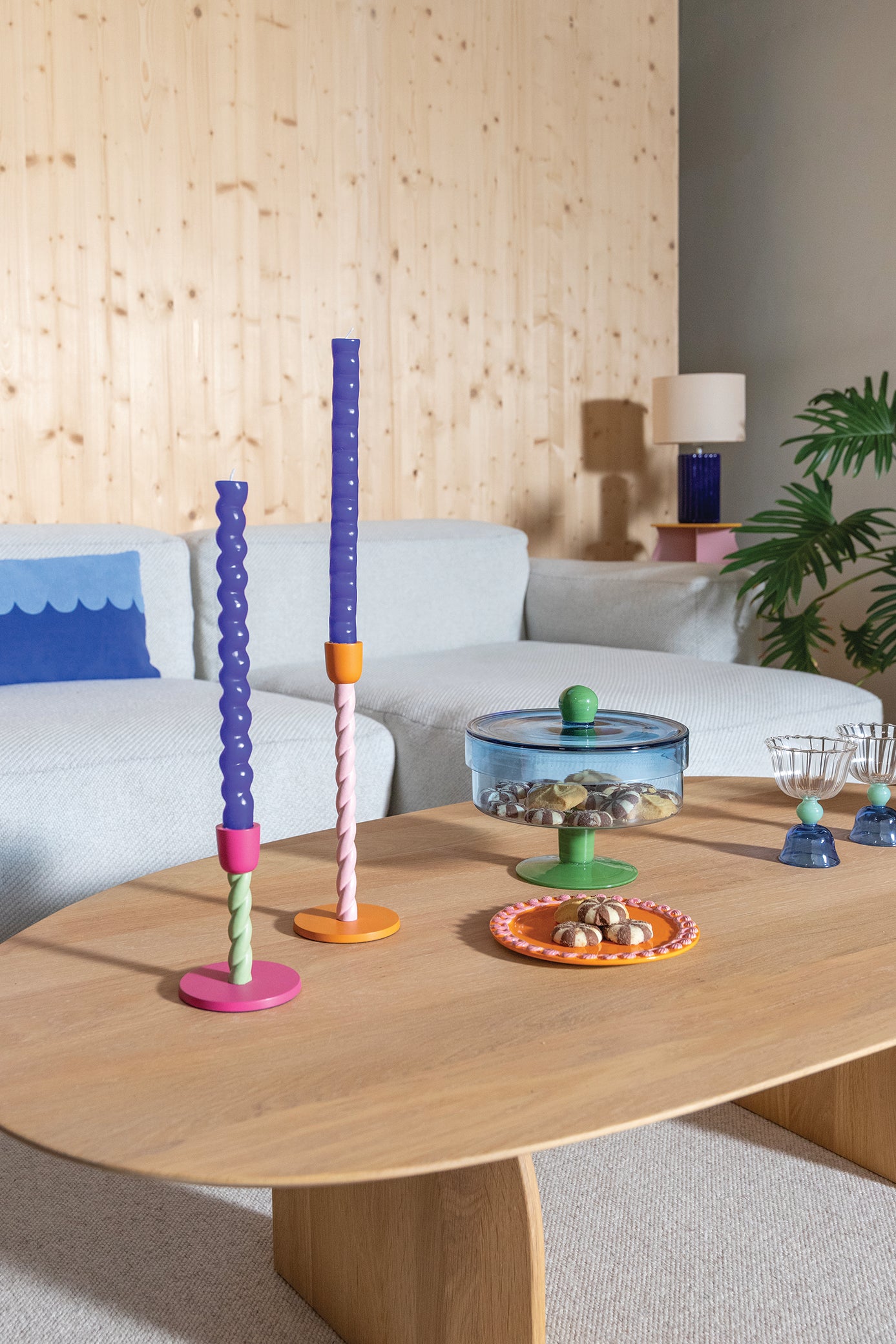 Patera met deksel DUO blauw met groen