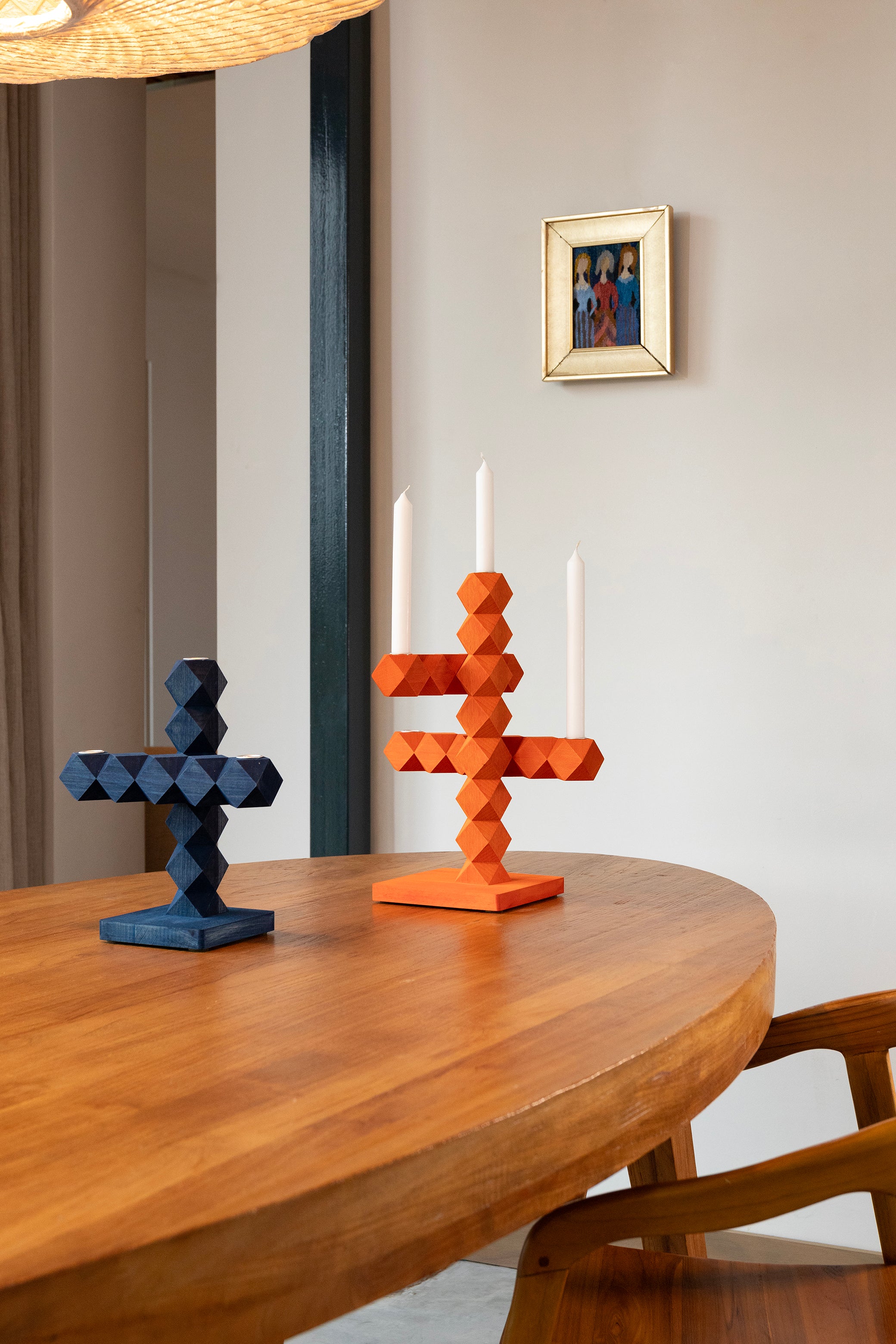 Kerzenhalter CLEAN CUT blau