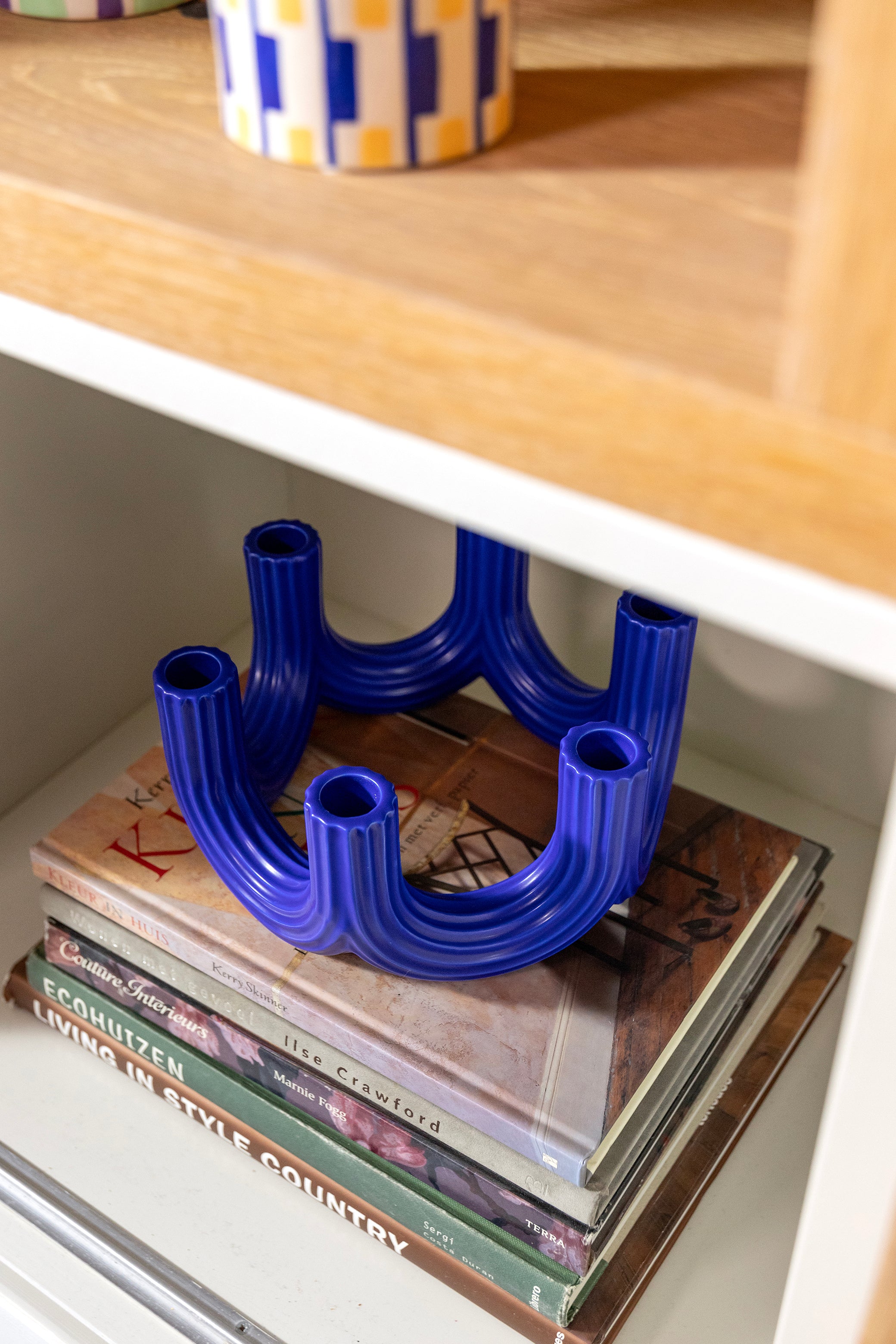 Blue six-armed candlestick CHURROS