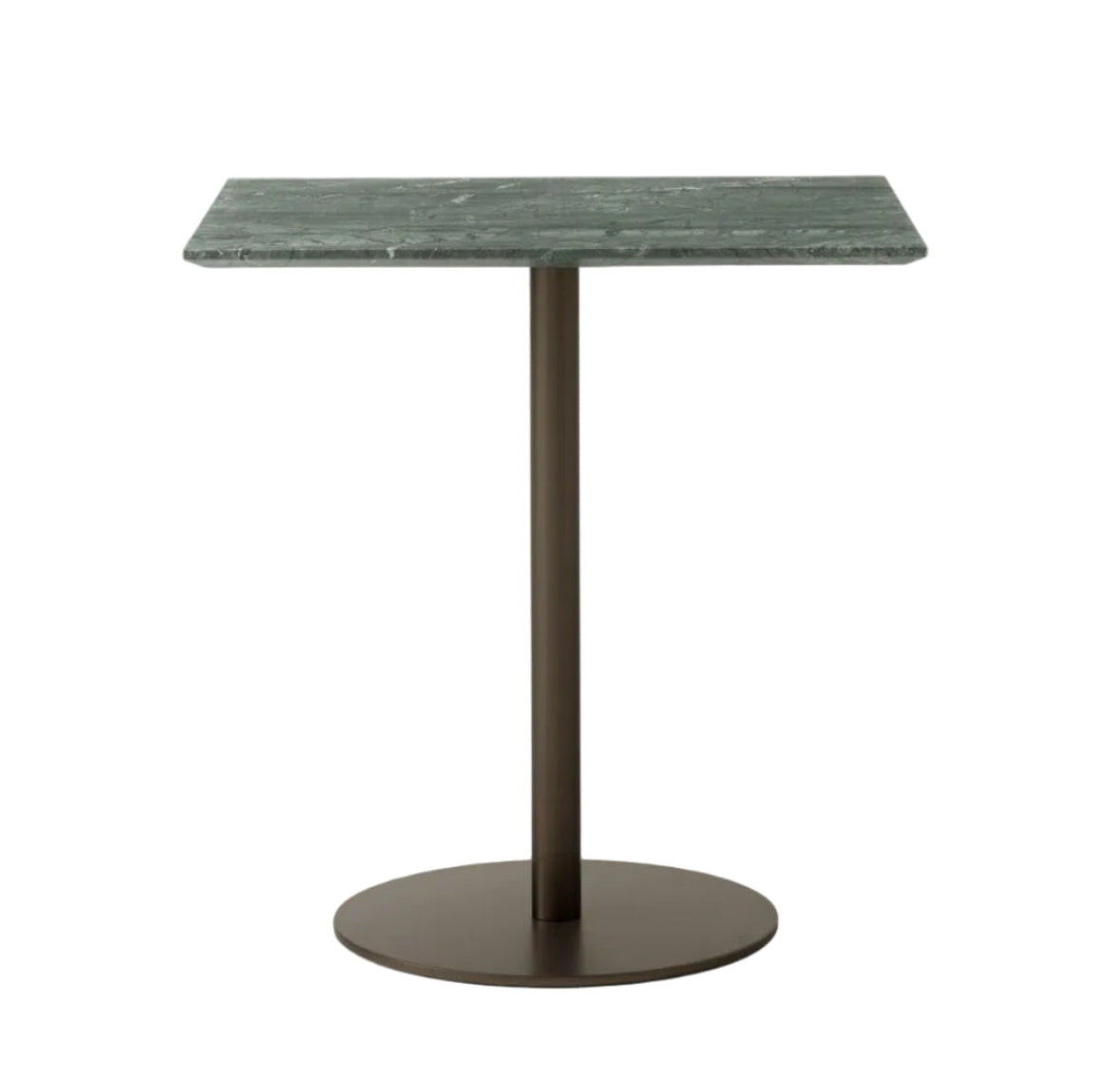 IN BETWEEN SK16 café tafel met groene marmeren blad en bruine basis