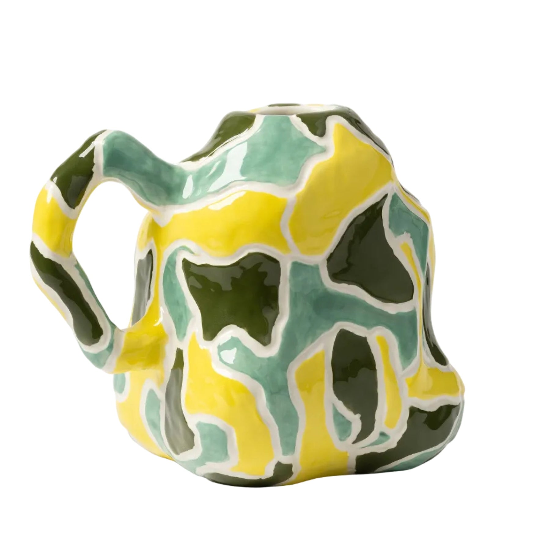Vaas JUG-A-VASE groen met geel en wit