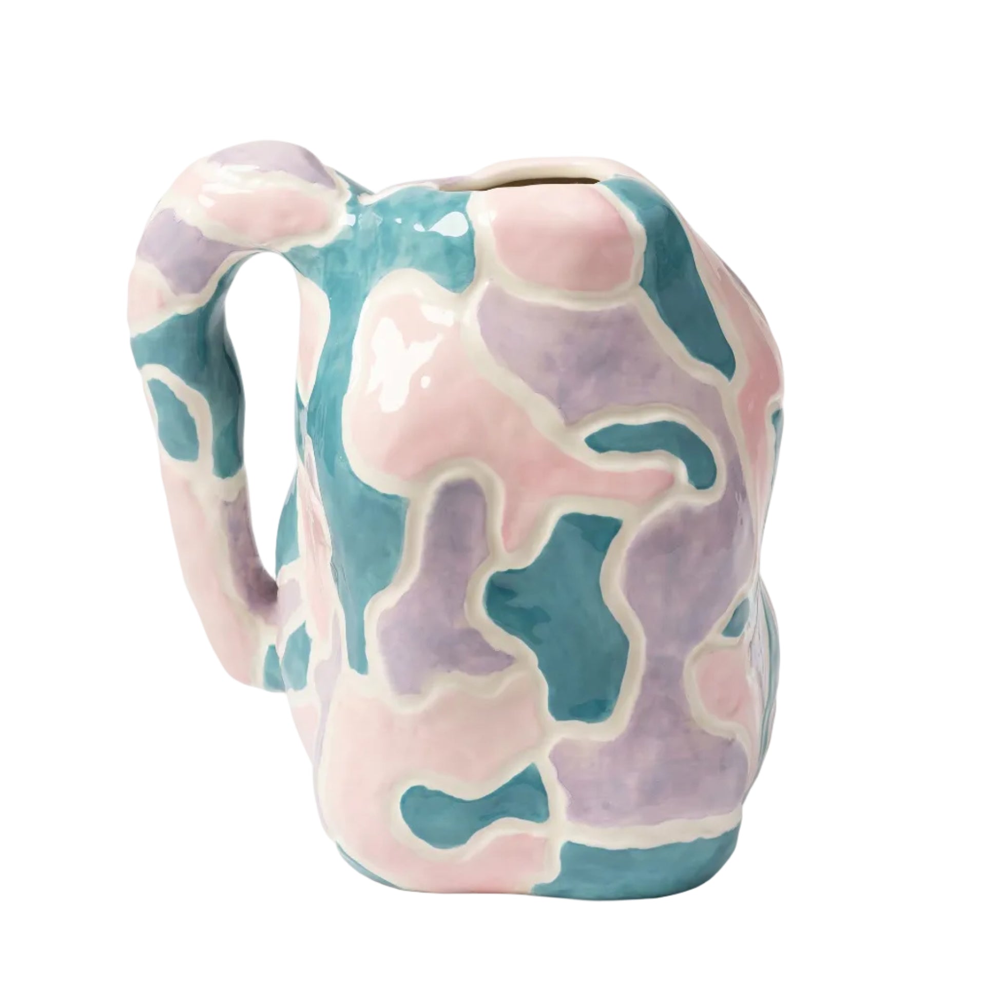 Vase JUG-A-VASE rosa mit lila und blau