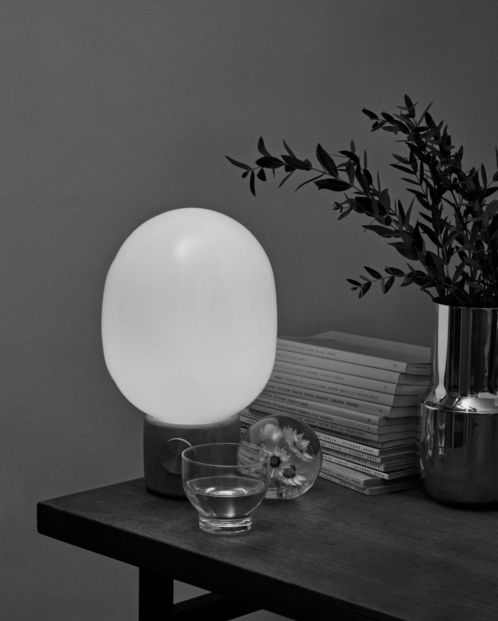 Tafellamp JWDA rode travertijn