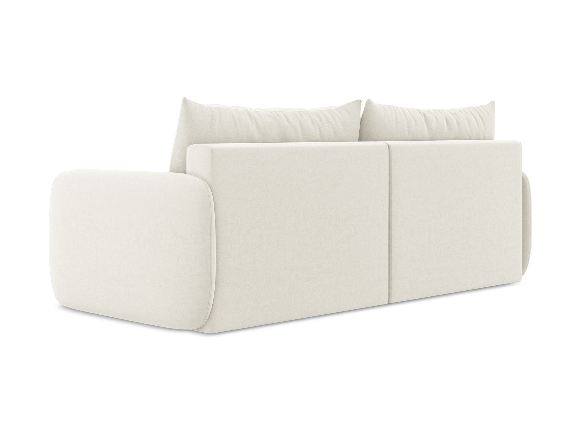 Sofa van fluweel voor 3 personen met slaapfunctie KALENA lichtbeige