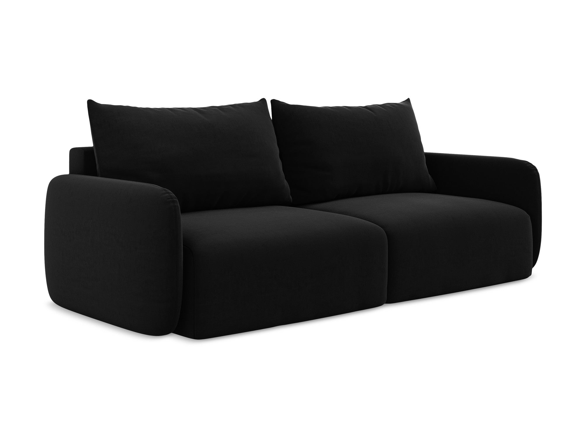 Sofa aus Samt für 3 Personen mit Schlaf-Funktion KALENA schwarz