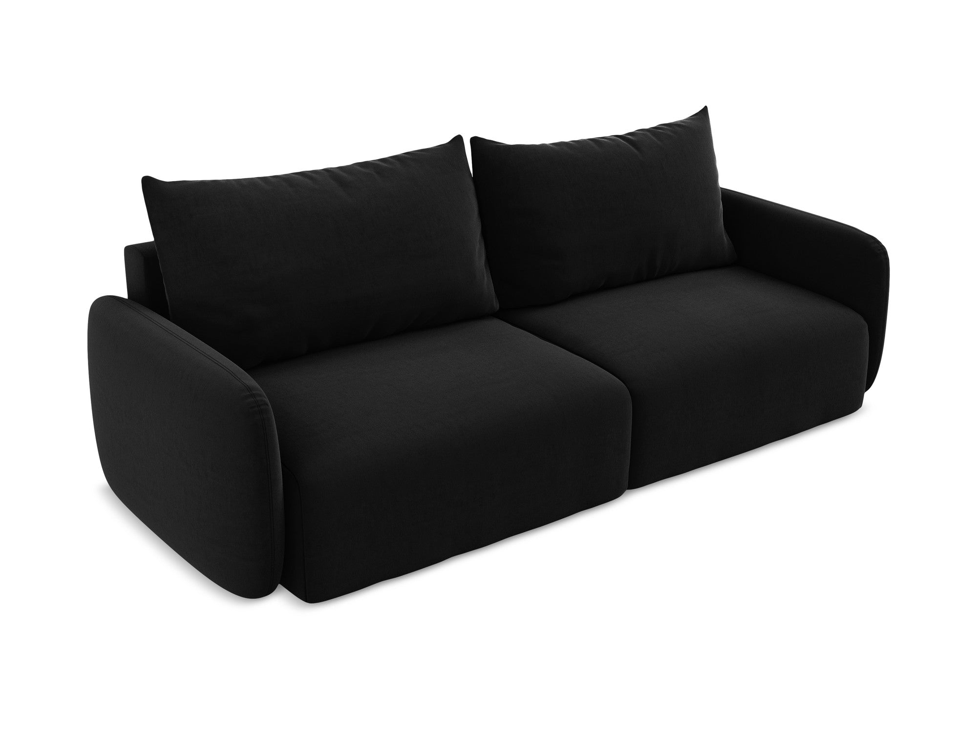 Sofa aus Samt für 3 Personen mit Schlaf-Funktion KALENA schwarz