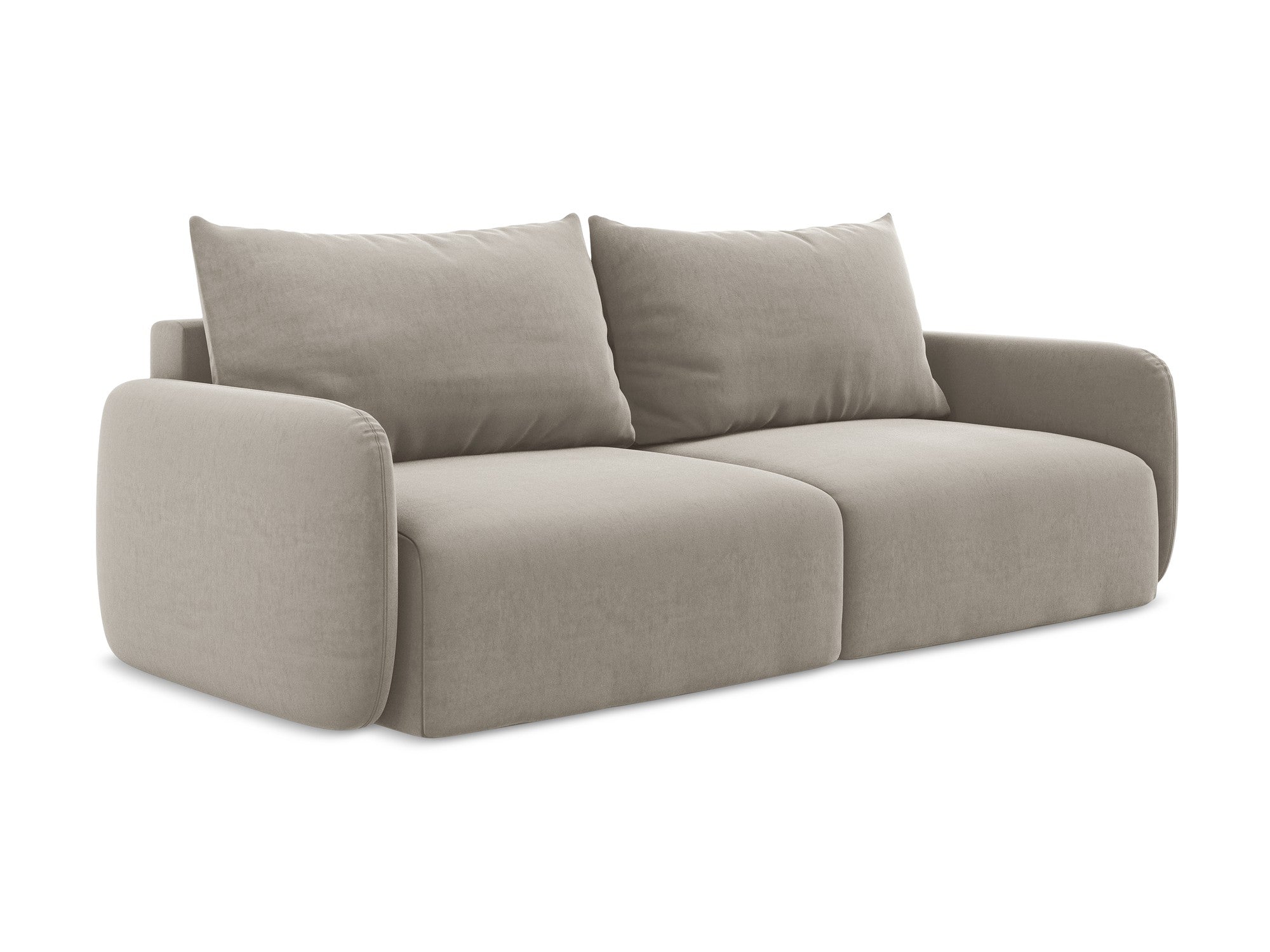 Sofa aus Samt für 3 Personen mit Schlaf-Funktion KALENA taupe
