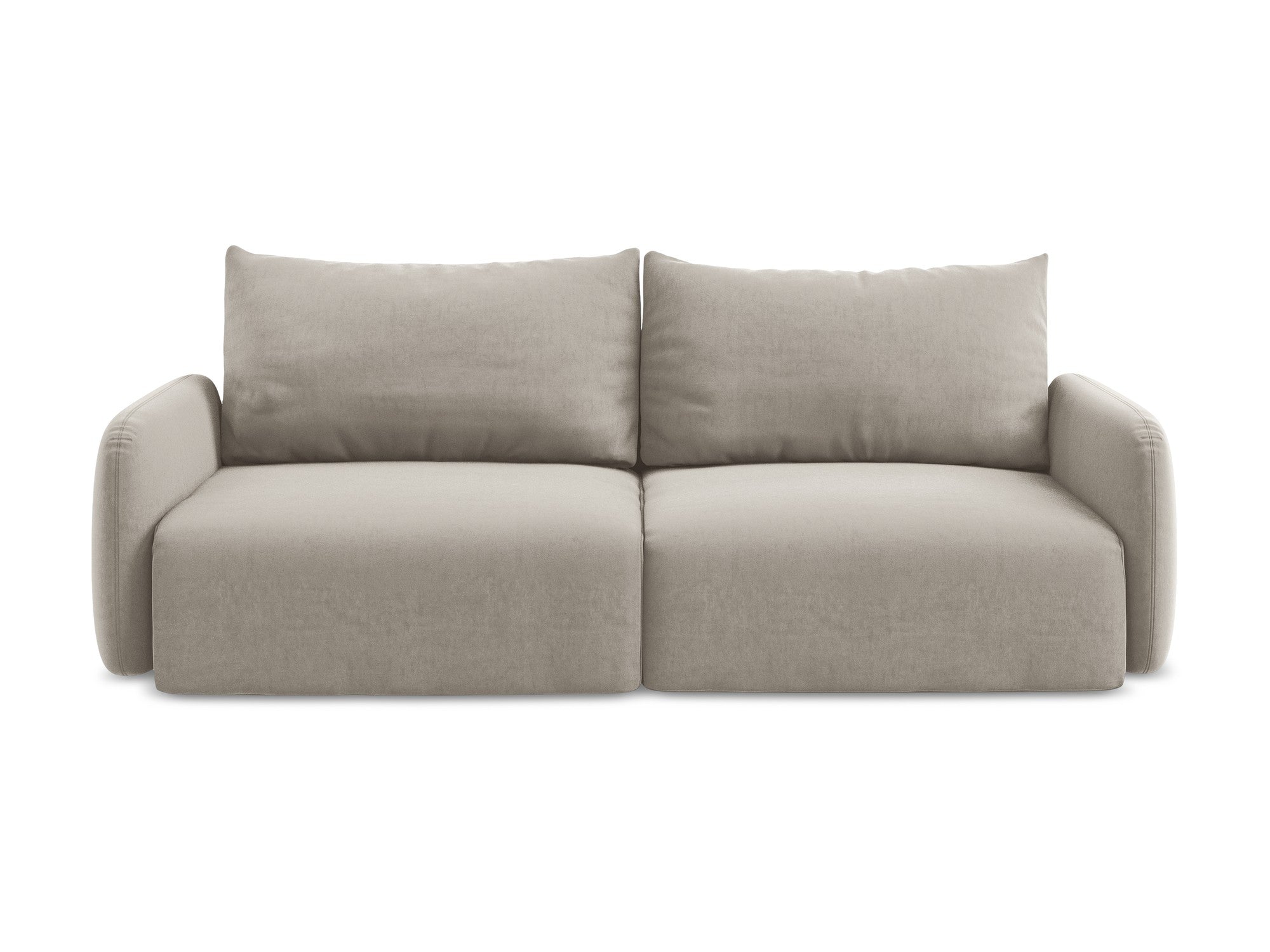 Sofa aus Samt für 3 Personen mit Schlaf-Funktion KALENA taupe