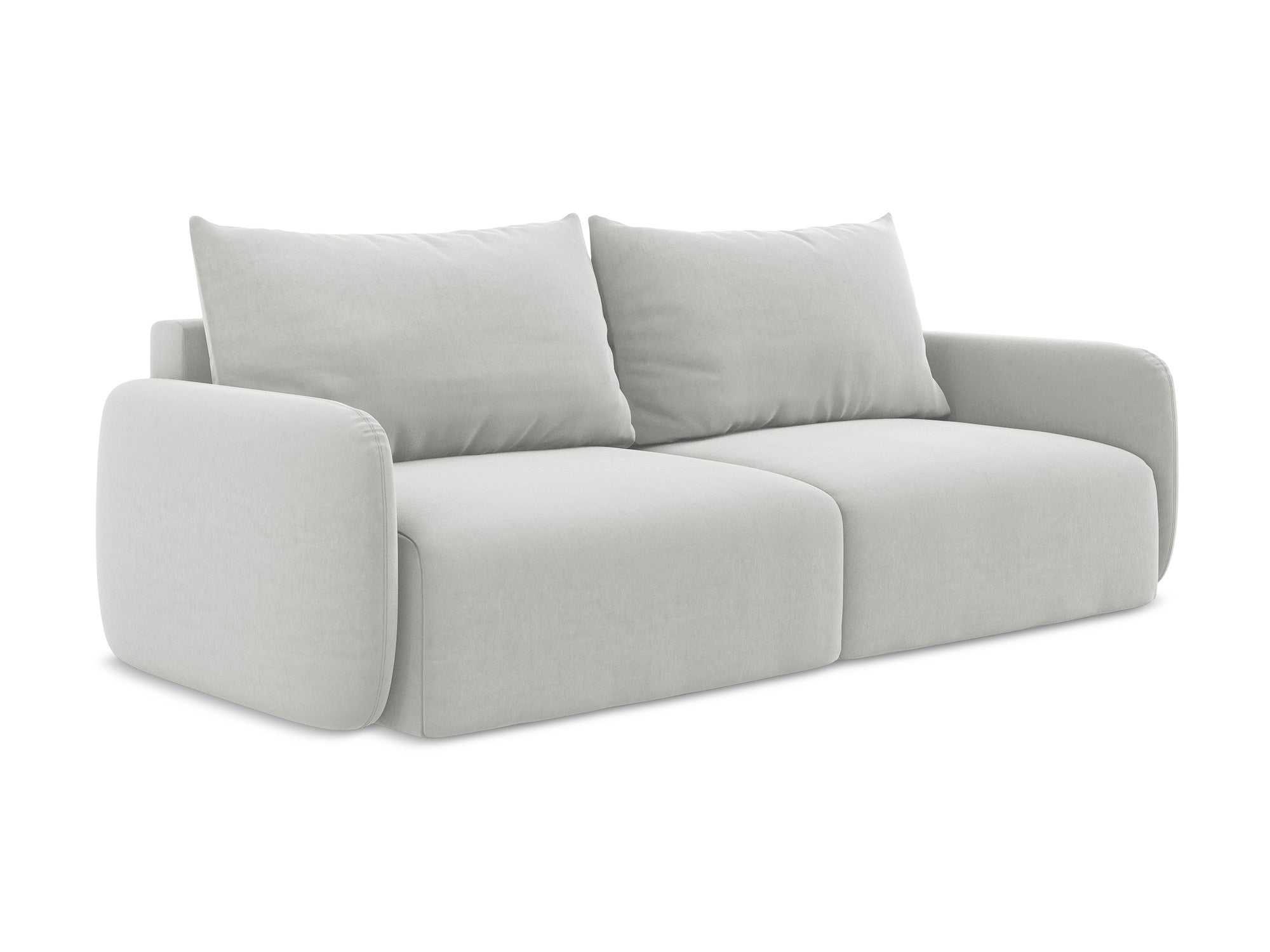 Velvet 3-Seater Sofa with Sleeping Function KALENA Silver