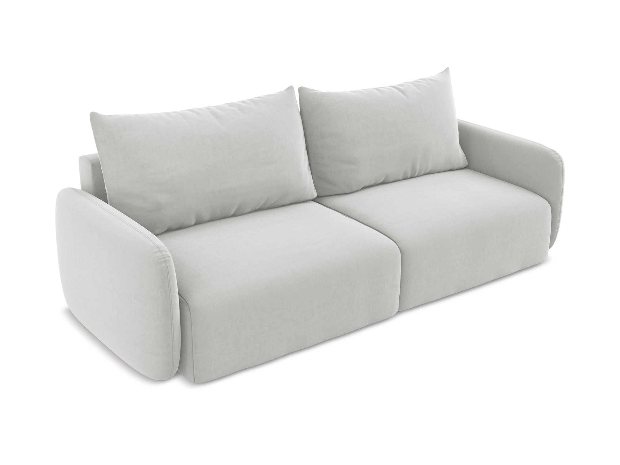 Velvet 3-Seater Sofa with Sleeping Function KALENA Silver