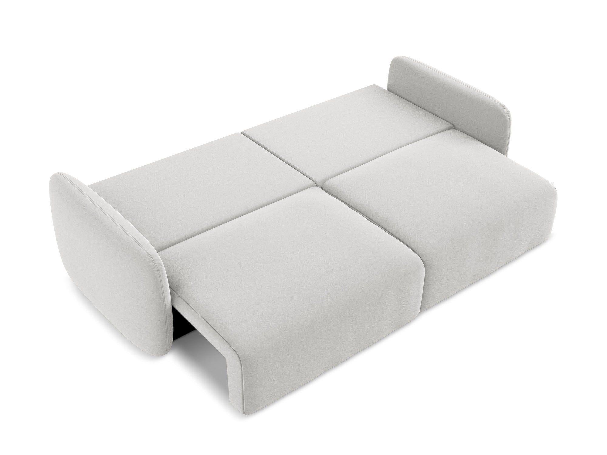Velvet 3-Seater Sofa with Sleeping Function KALENA Silver