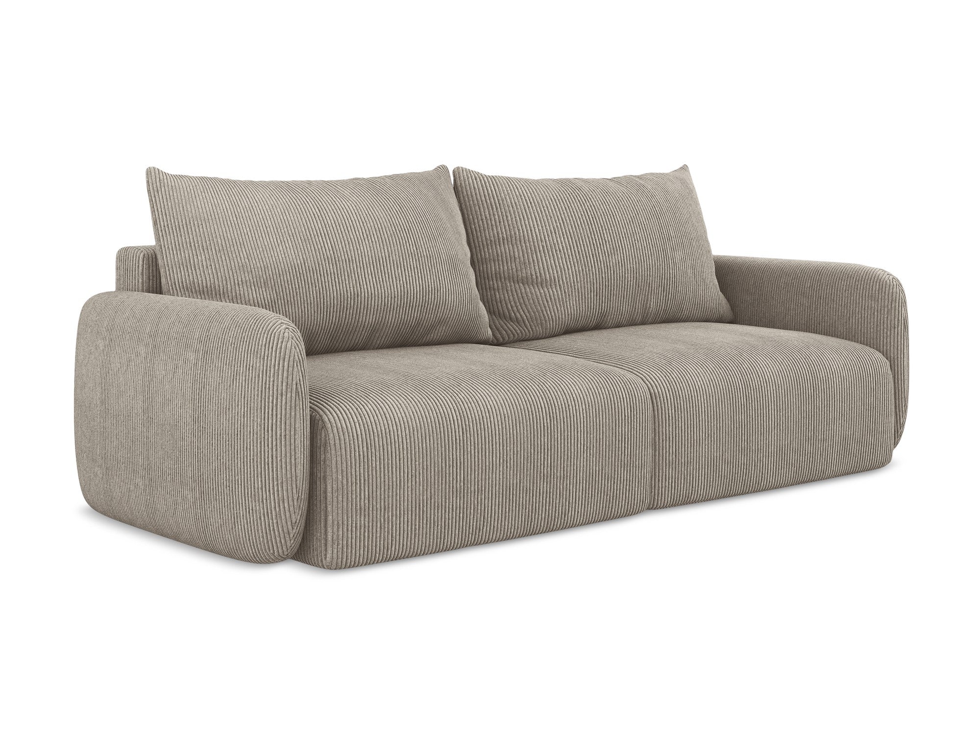 3-Seater Sofa with Sleeping Function KALENA Dark Beige Corduroy