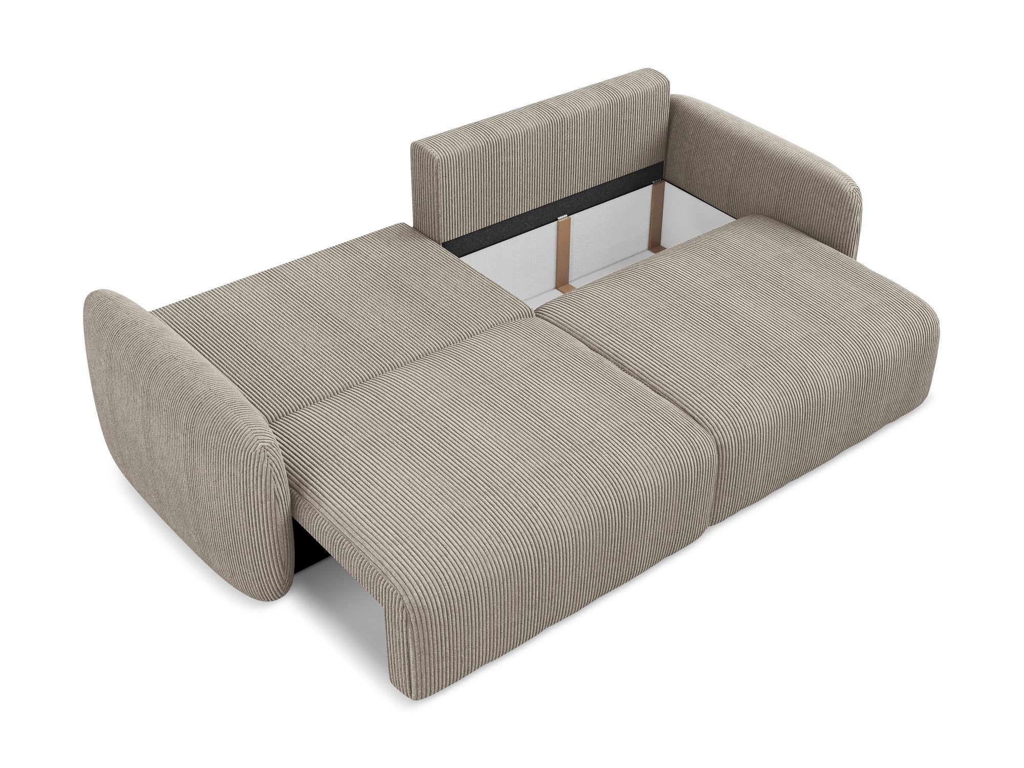 3-Seater Sofa with Sleeping Function KALENA Dark Beige Corduroy