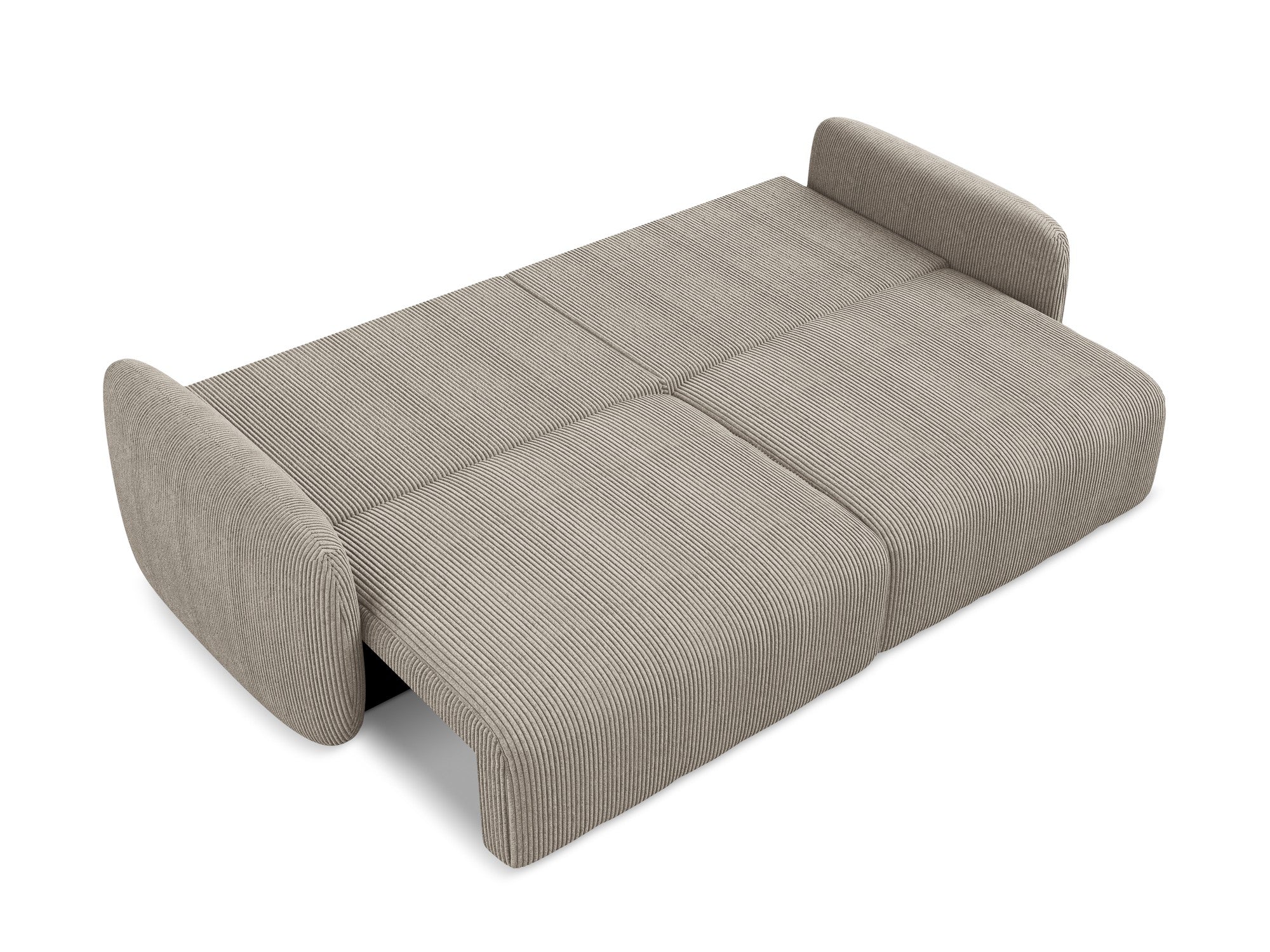 3-Seater Sofa with Sleeping Function KALENA Dark Beige Corduroy