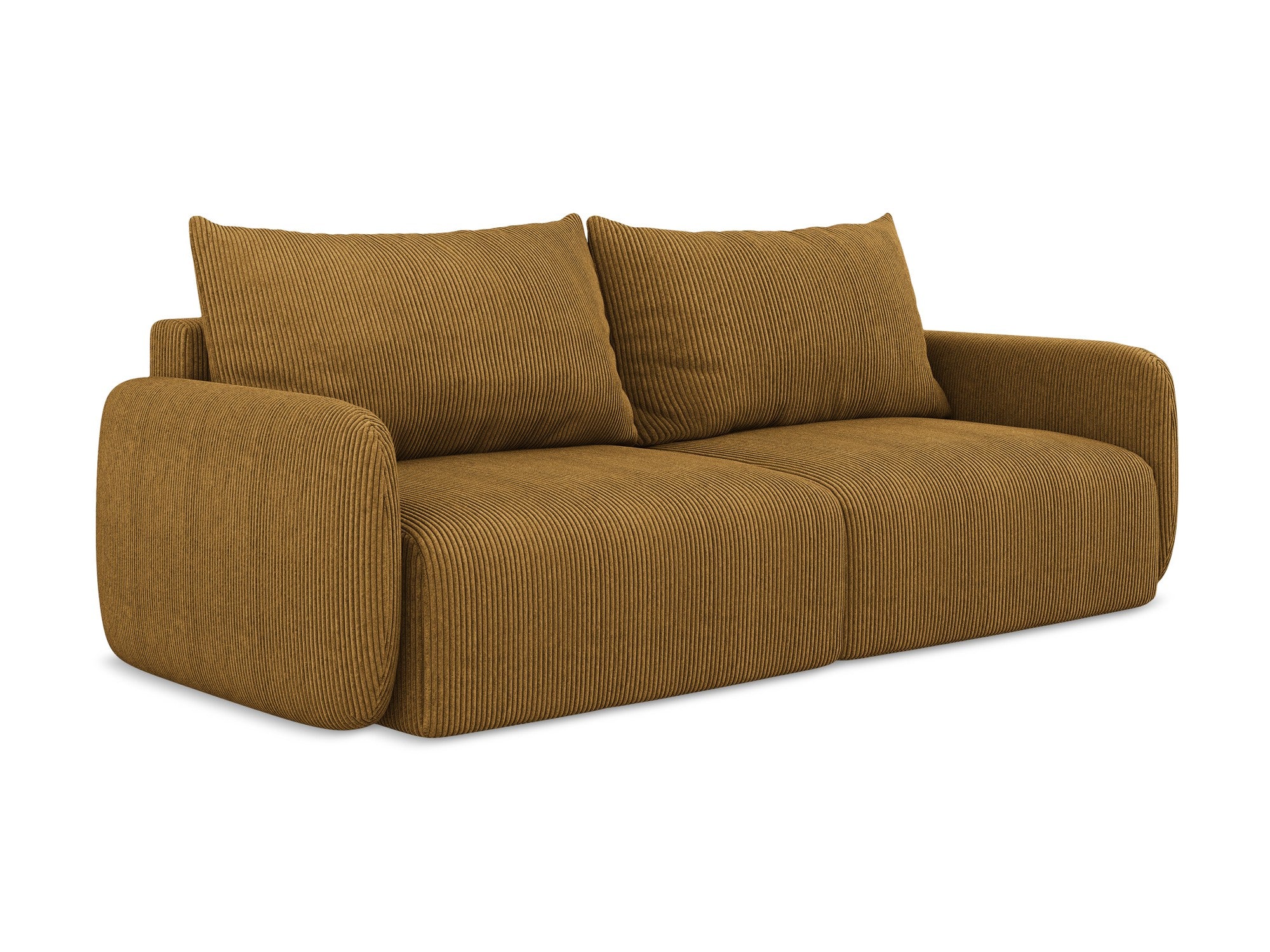 3-Seater Sofa with Sleeping Function KALENA Mustard Corduroy