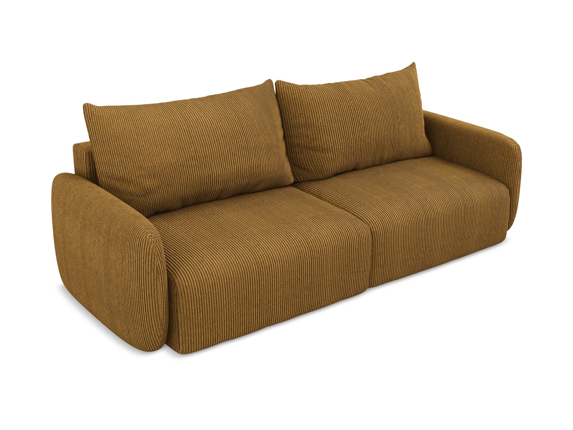 3-Seater Sofa with Sleeping Function KALENA Mustard Corduroy