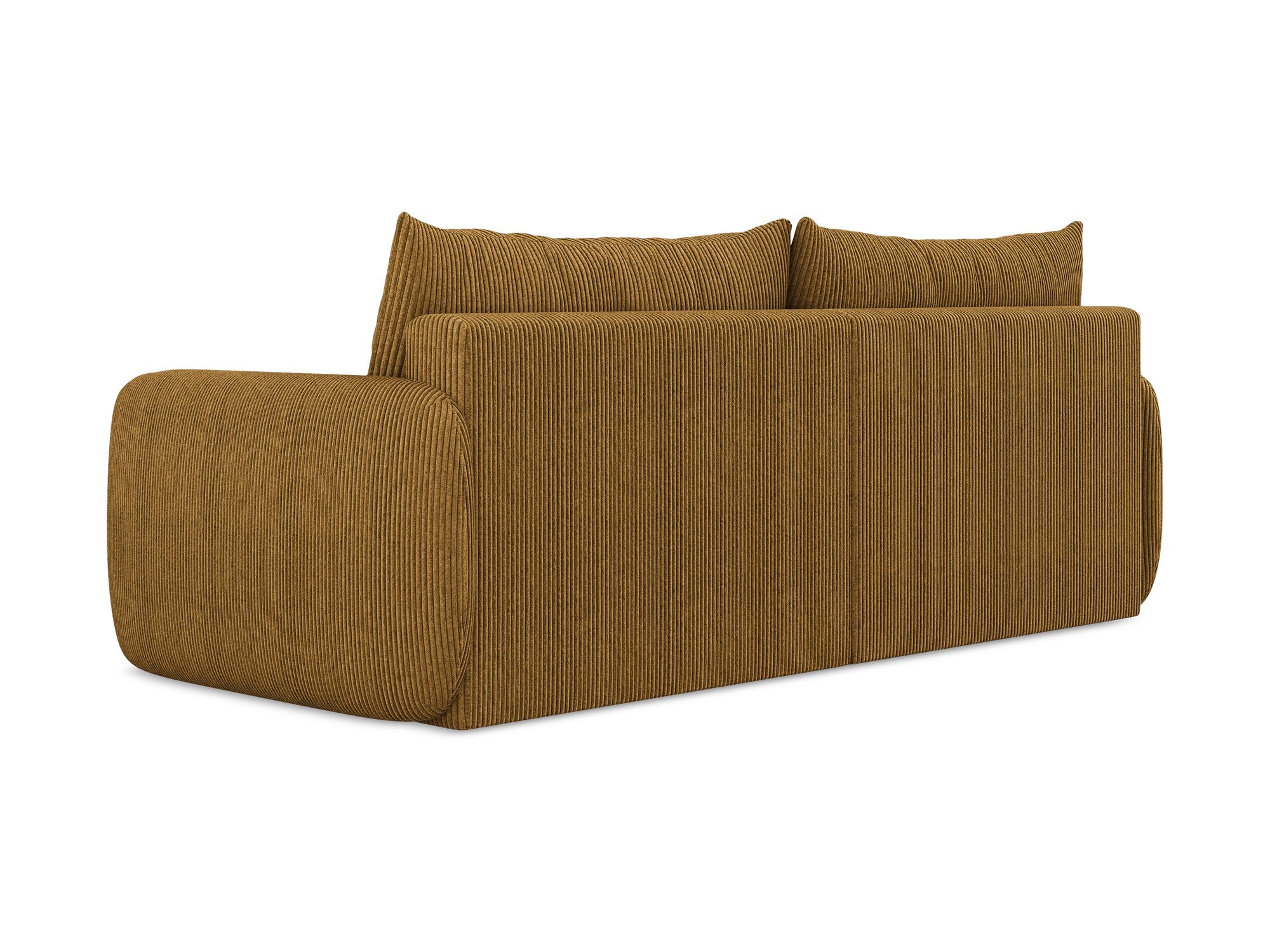 3-Seater Sofa with Sleeping Function KALENA Mustard Corduroy