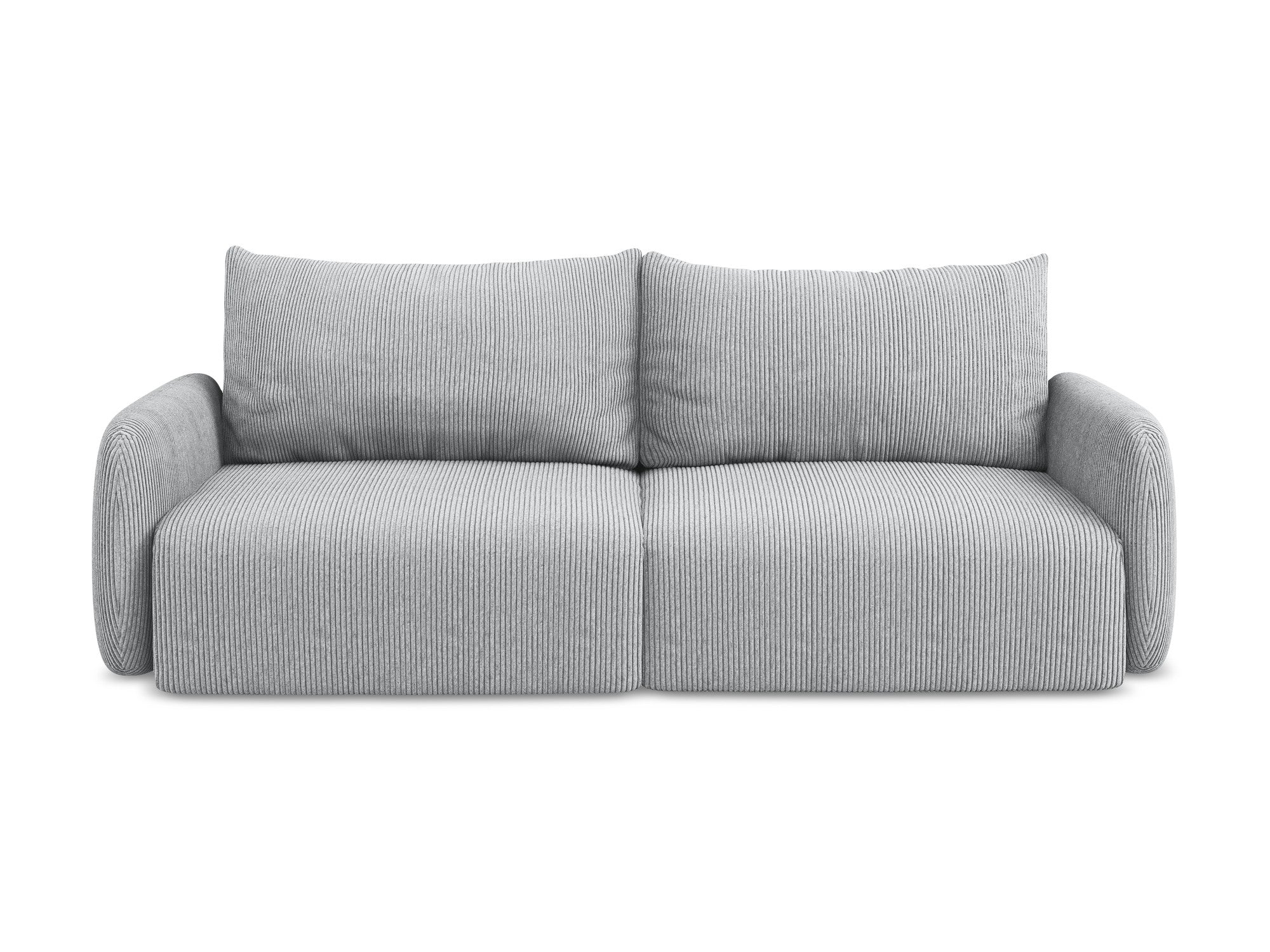 3-Seater Sofa with Sleeping Function KALENA Light Gray Corduroy