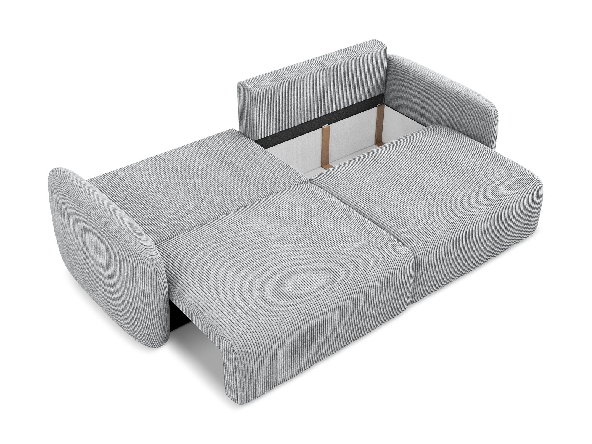 3-Seater Sofa with Sleeping Function KALENA Light Gray Corduroy