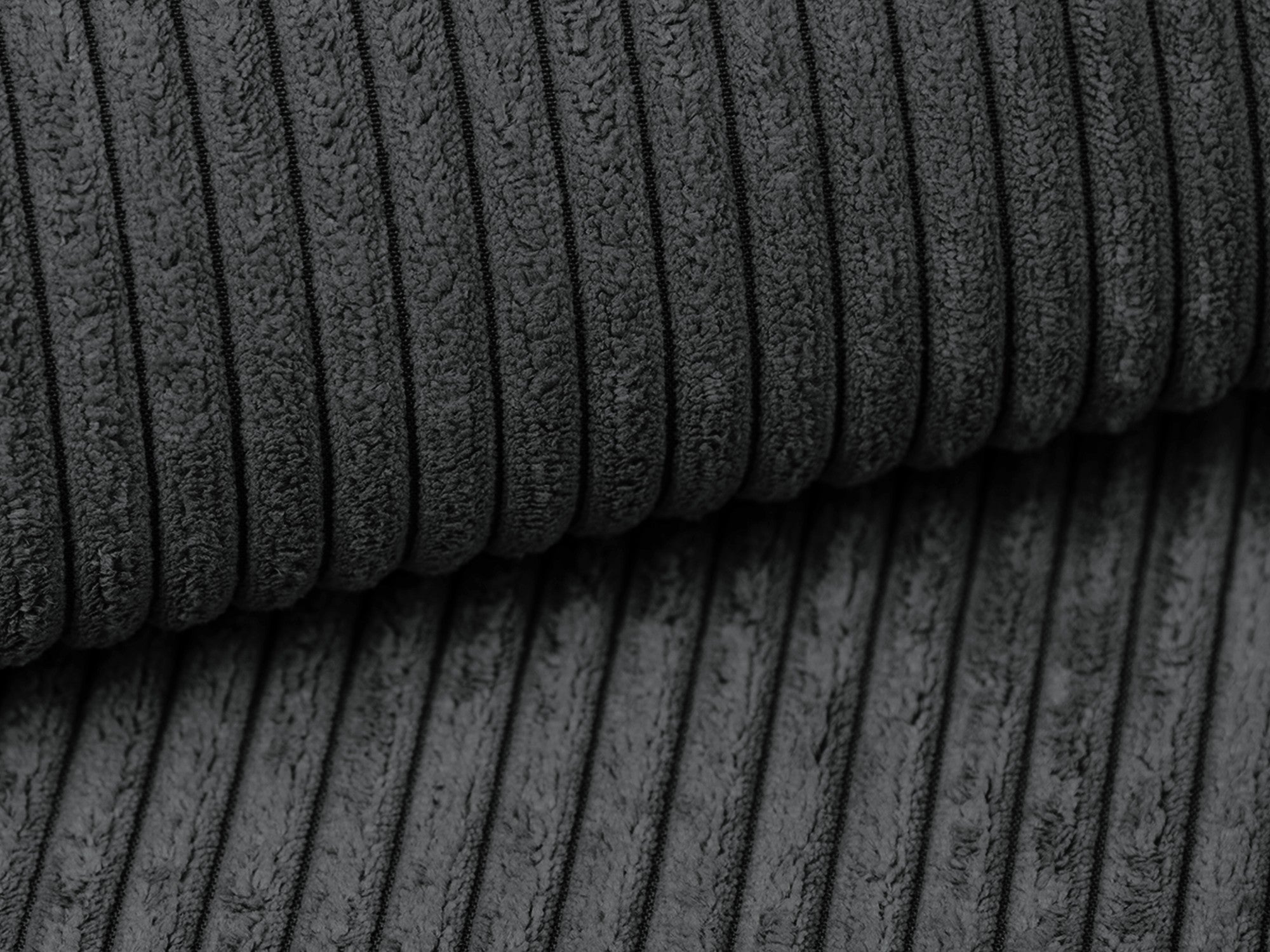 3-Seater Sofa with Sleeping Function KALENA Dark Gray Corduroy