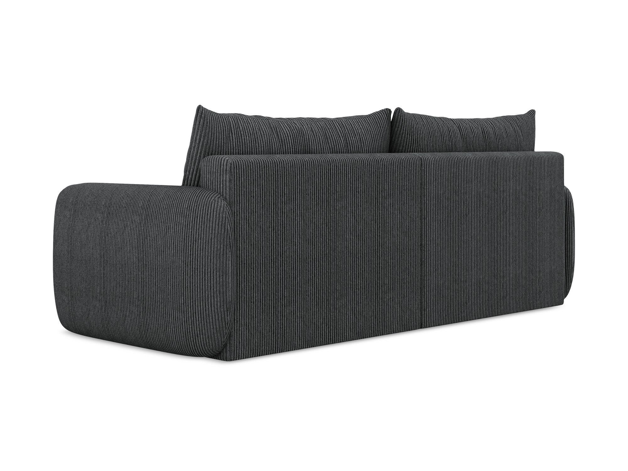 3-Seater Sofa with Sleeping Function KALENA Dark Gray Corduroy