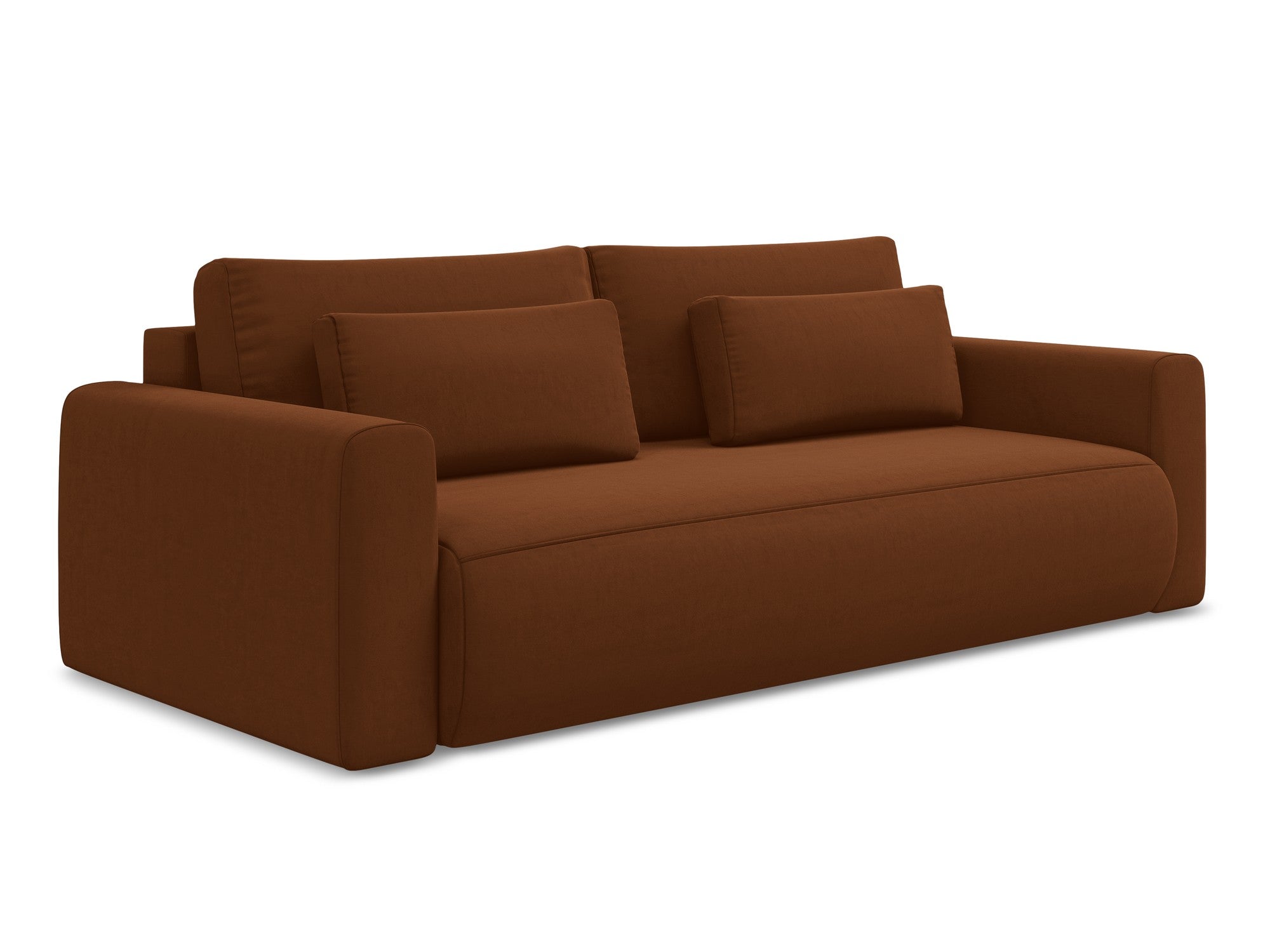 Sofa aus Samt für 3 Personen mit Schlaf-Funktion KAPUA terrakotta