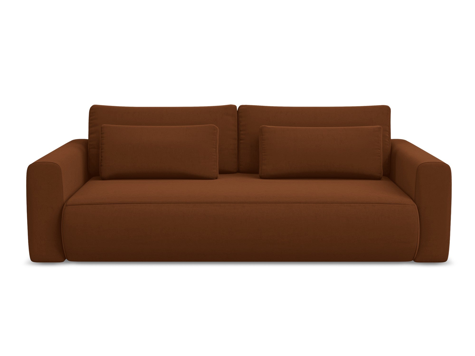 Sofa aus Samt für 3 Personen mit Schlaf-Funktion KAPUA terrakotta