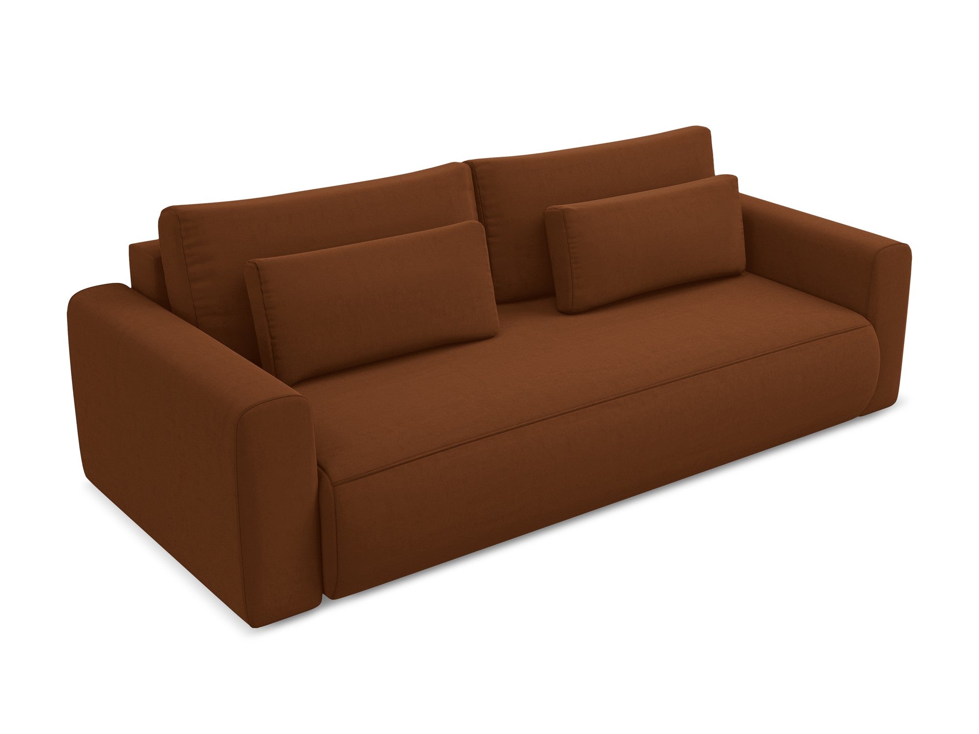 Sofa aus Samt für 3 Personen mit Schlaf-Funktion KAPUA terrakotta