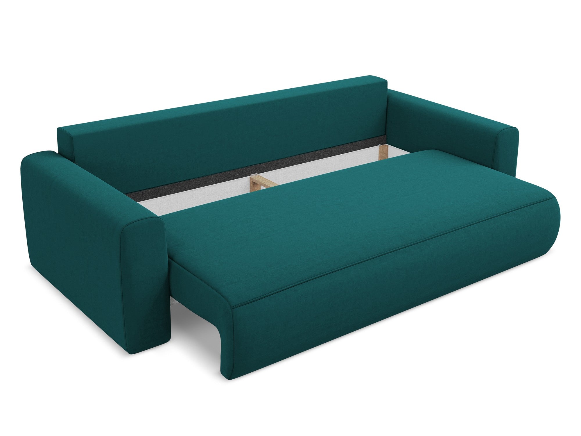 Velvet 3-Seater Sofa with Sleeping Function KAPUA Sea Green
