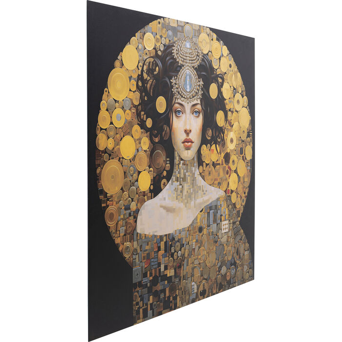 Obraz szklany - ART NOUVEAU LADY – mosiądz i aksamit
