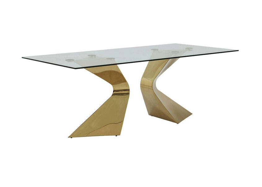 Glazen tafel GLORIA goud