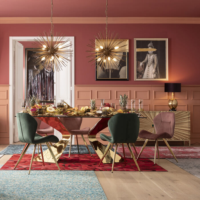 Glazen tafel GLORIA goud