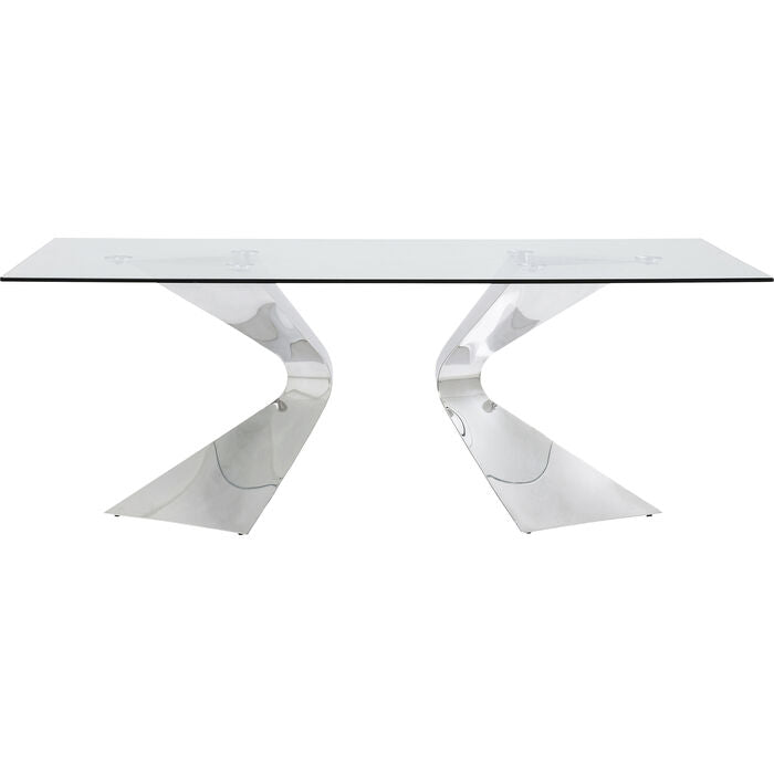 Stół szklany GLORIA srebrny – Kare Design