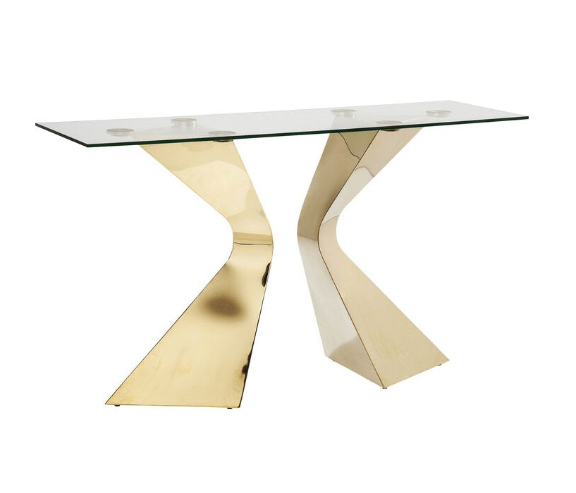 Glazen console GLORIA goud