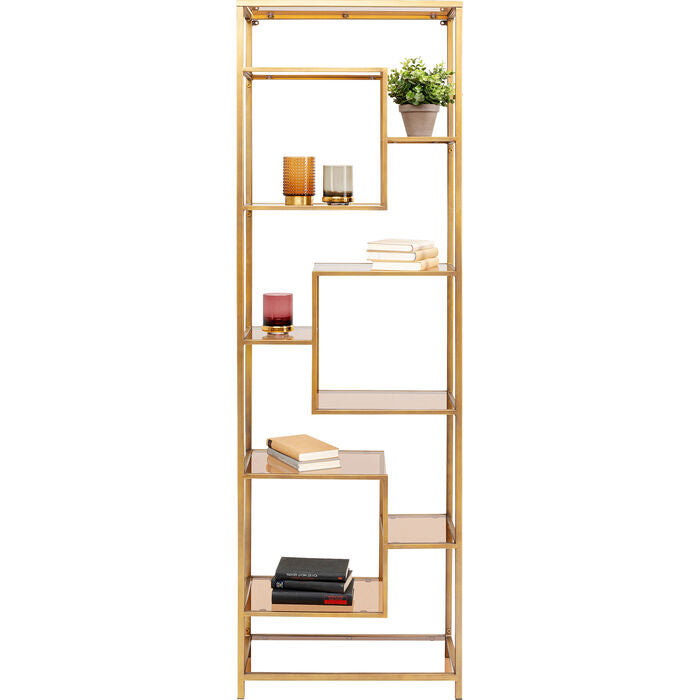 High golden loft shelf