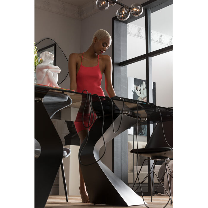 Glazen tafel GLORIA zwart