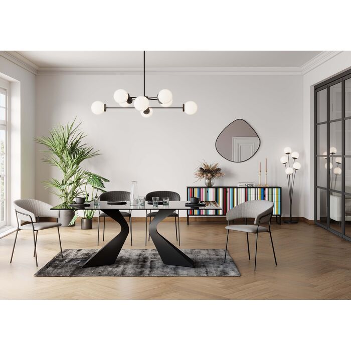 Glazen tafel GLORIA zwart