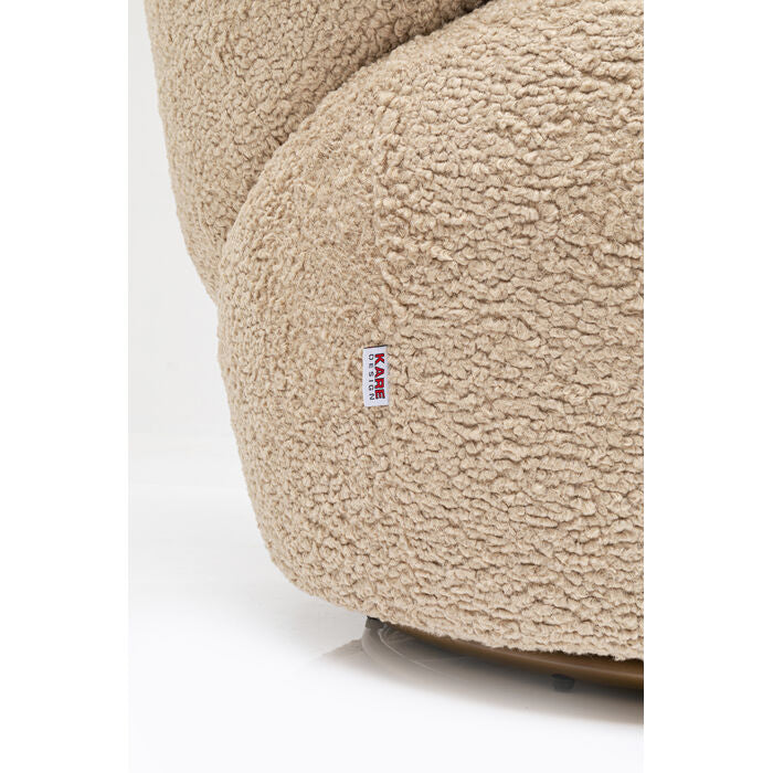 Draaistoel CARELLA beige schapenvacht