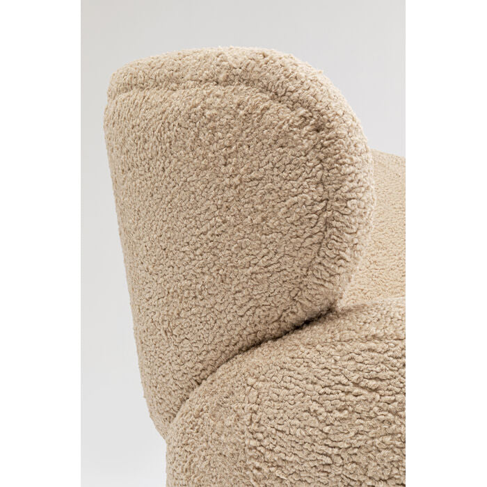 Draaistoel CARELLA beige schapenvacht